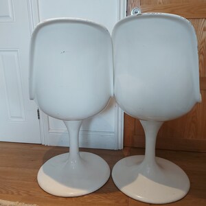 Chair swivel sold as pair glass fibre tulip round base retro vintage mid century bild 9
