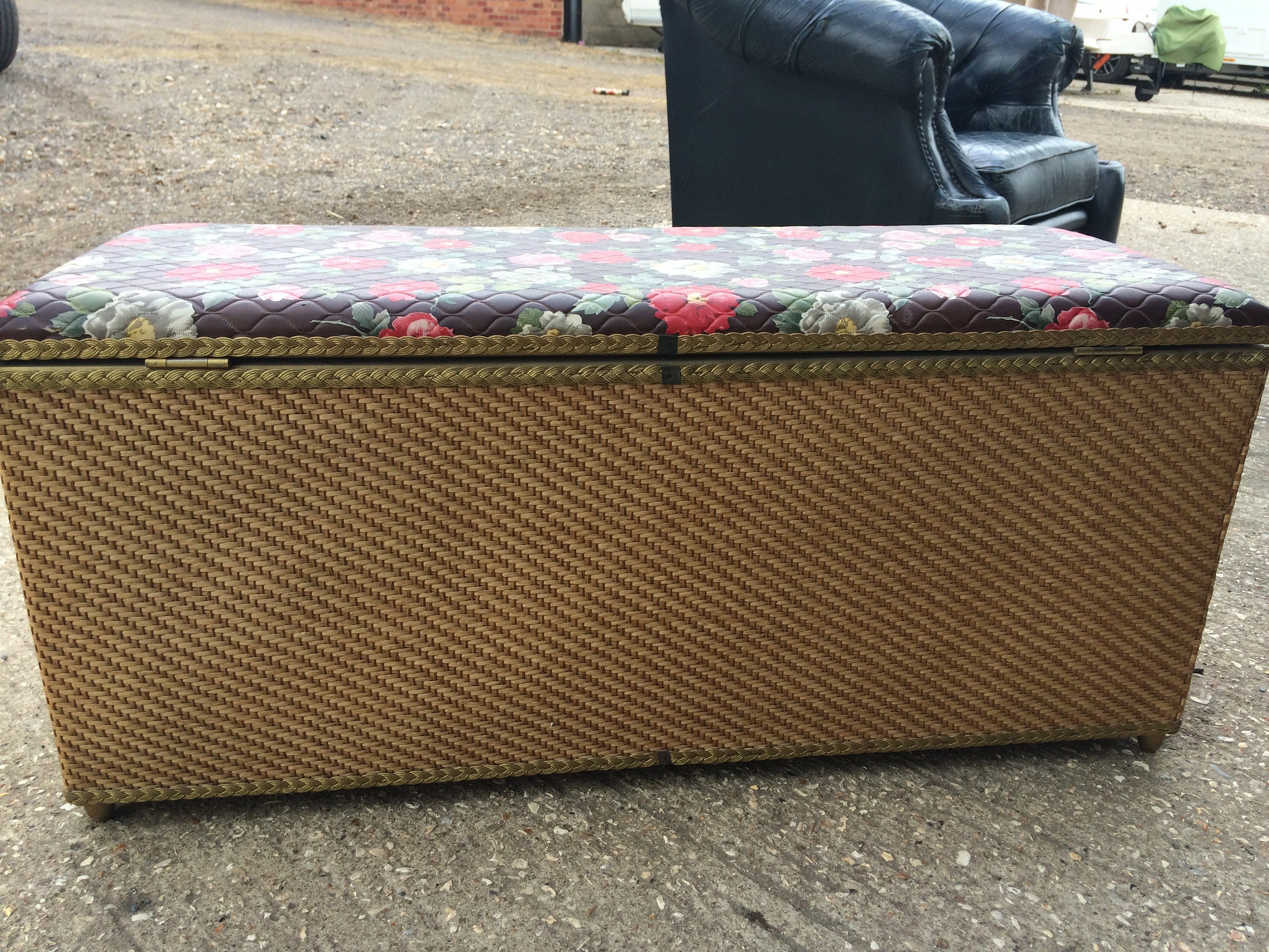 Trunk chest ottoman bedroom blanket box rattan retro Etsy