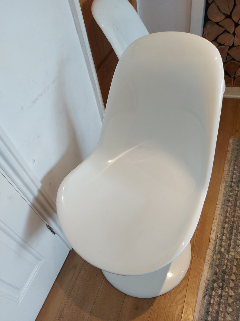 Chair swivel sold as pair glass fibre tulip round base retro vintage mid century bild 2