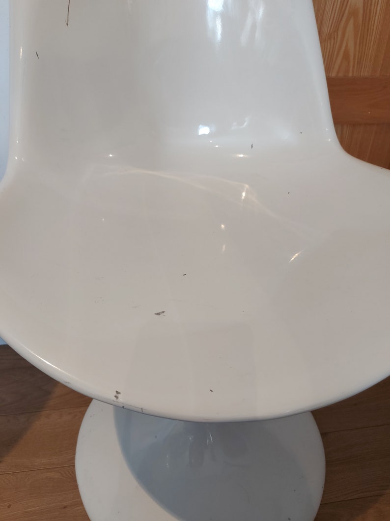 Chair swivel sold as pair glass fibre tulip round base retro vintage mid century bild 7