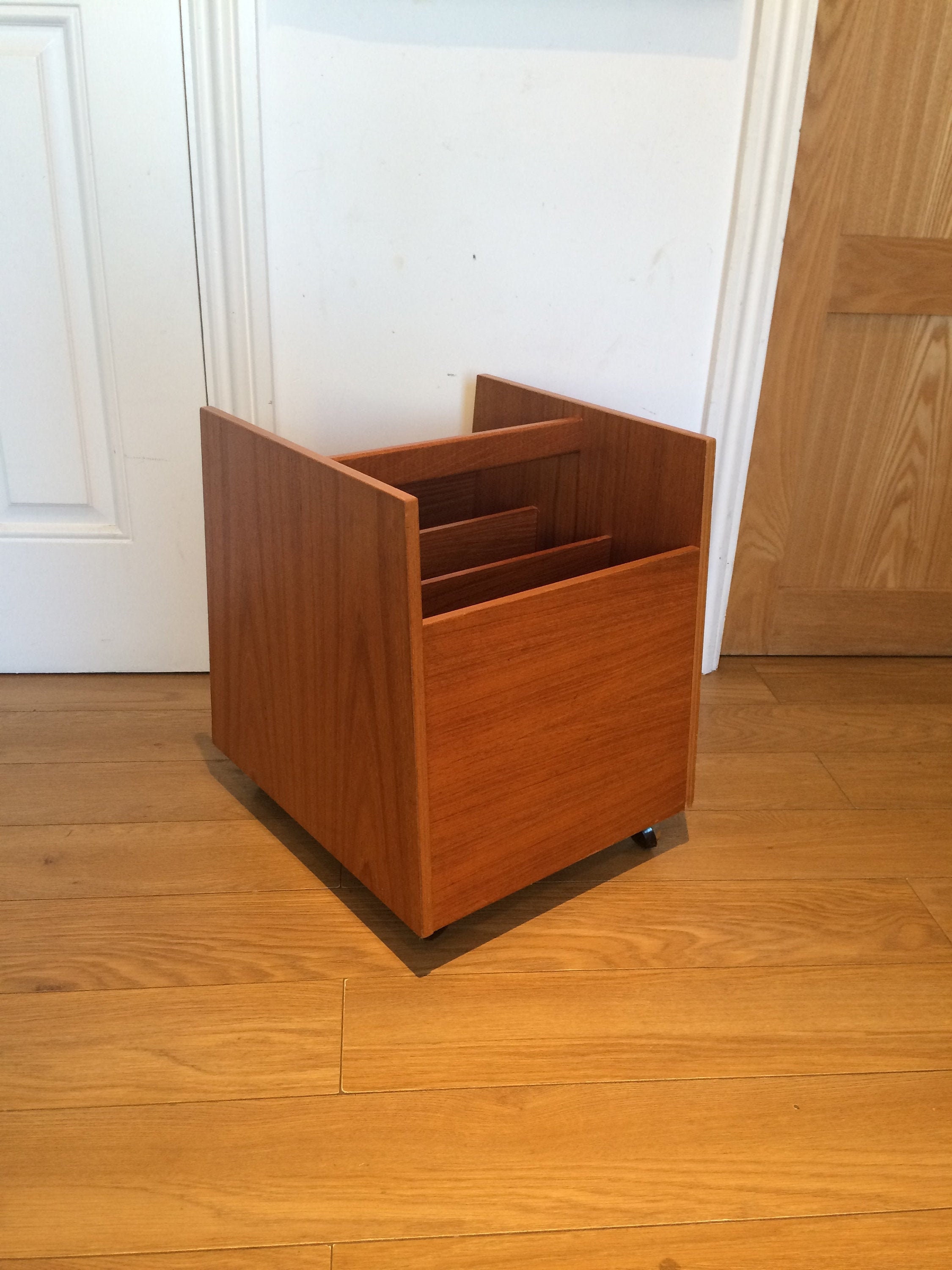 Cabinet Magazine Rack Rectangle Dividers Castors by Bruksbo Danish ...