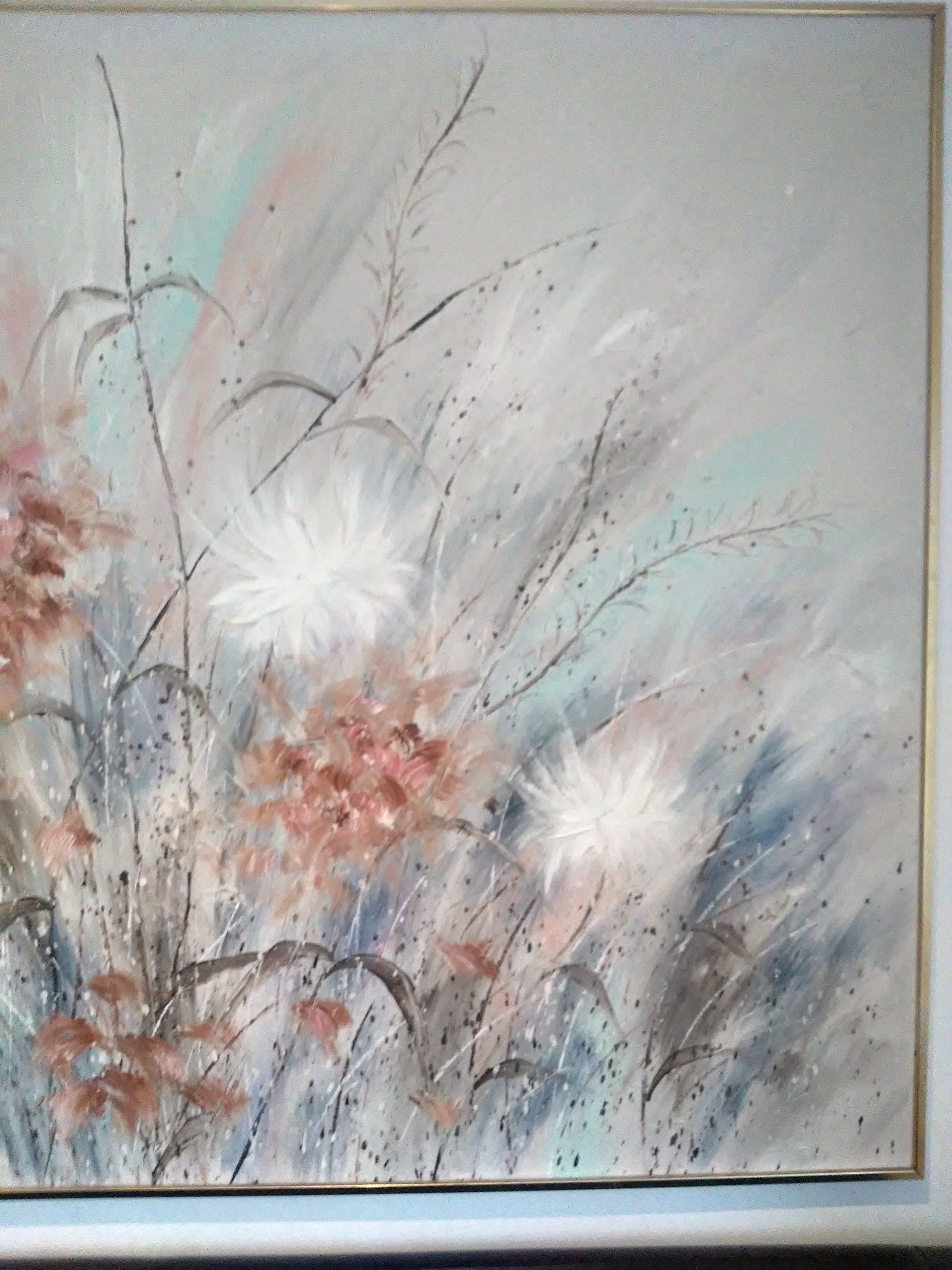 Large Lee Reynolds oil painting flowers 1970's retro Etsy