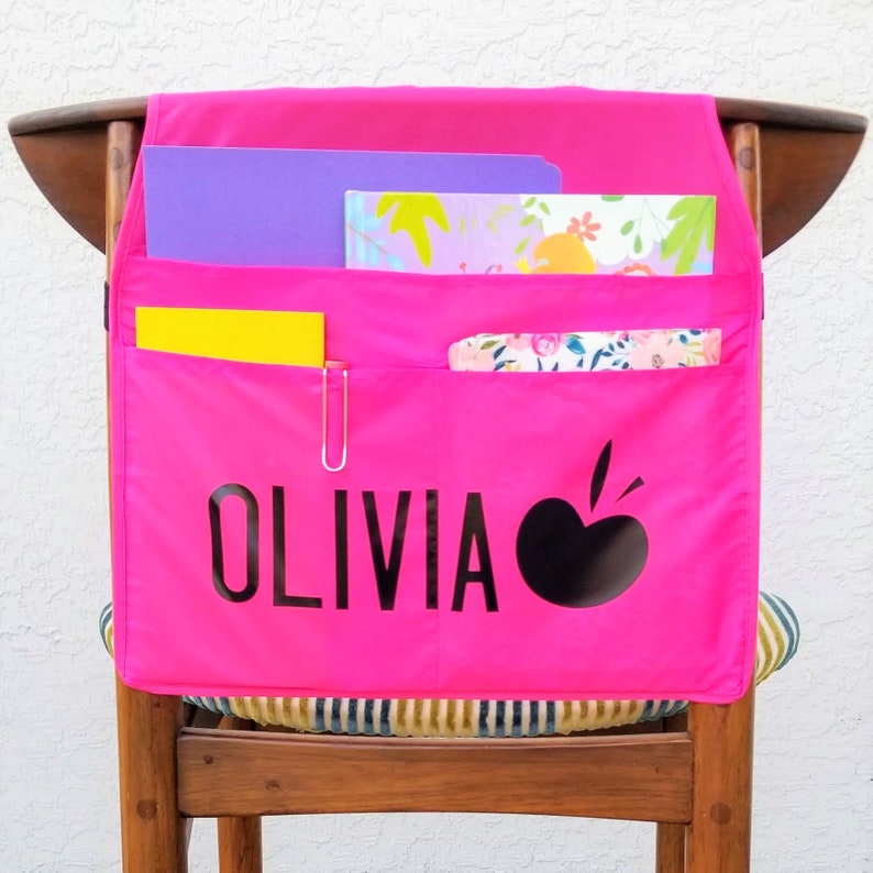 Personalized Chair Back Organizer BLUE Learning at Home Etsy