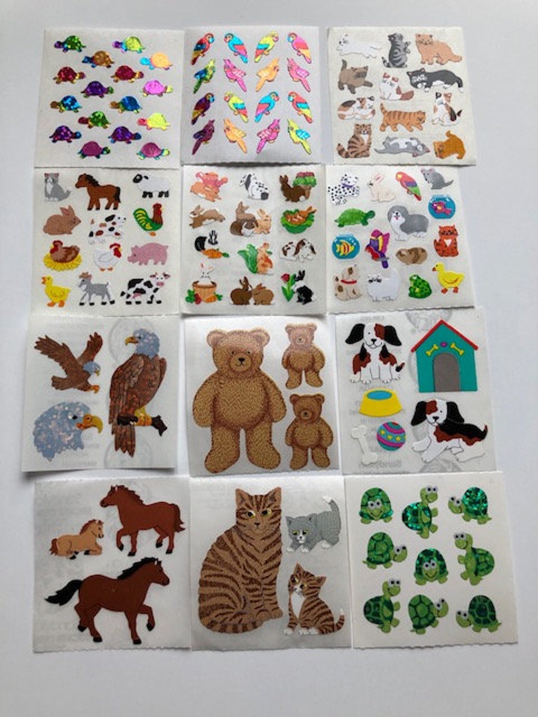 Vintage Rare Mini Fuzzy Animal Stickers