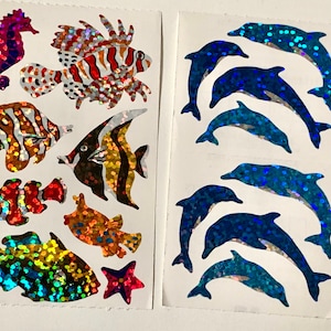 Stickers Hambly vintage rares - poissons de mer, dauphins