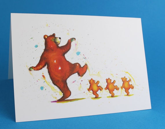 Boogie Bears - Dancing Bears with cubs colourful Whimsical Fun