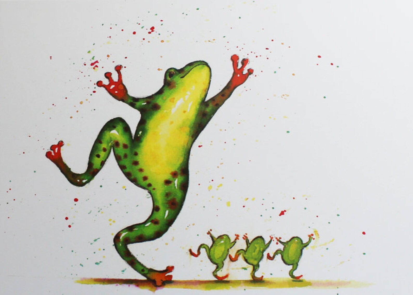 Hip Hop - Dancing Frogs - Whimsical Novelty Fun Colourful - Etsy