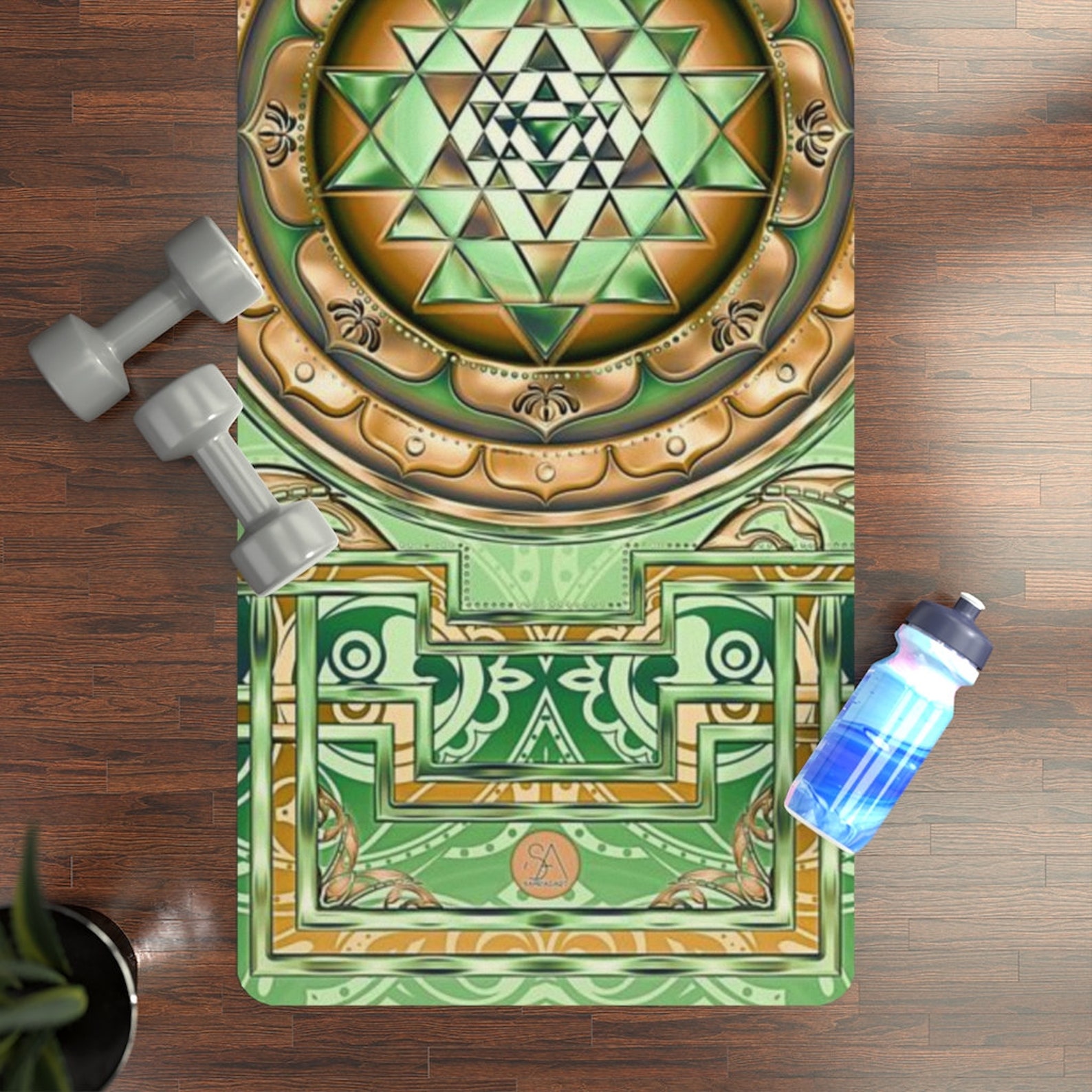 Natural Rubber Yoga Mat Sri Yantra Mat Hybrid Yoga Mat Etsy
