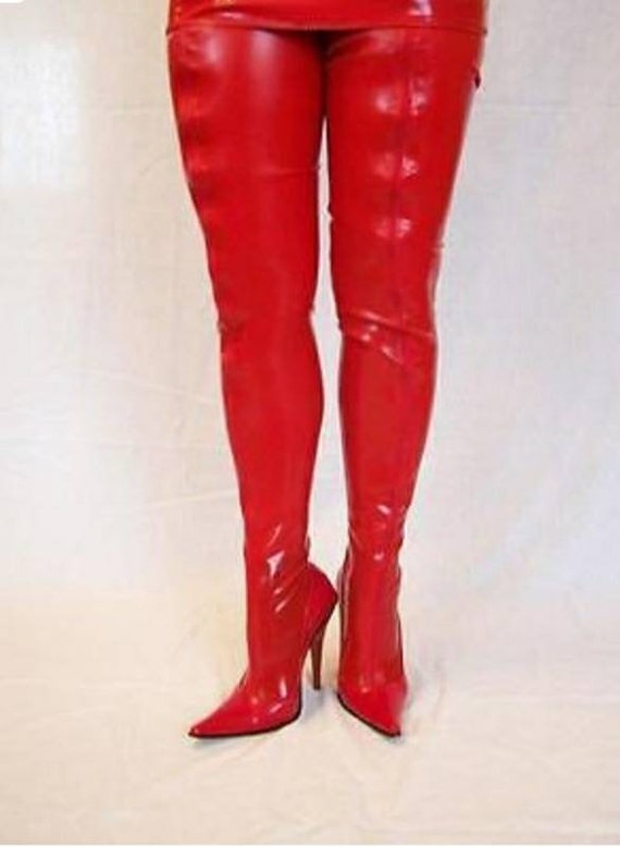 thigh high boots latex