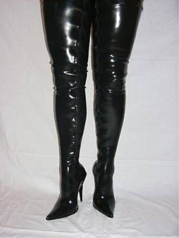 Latex Rubber Thigh Boots Rubber Fetish Latex Rubber Thigh Boots Rubber Fetish