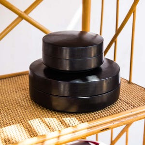 Black Tadelakt Ceramic Keepsake Boxes - Avail. in 2 sizes