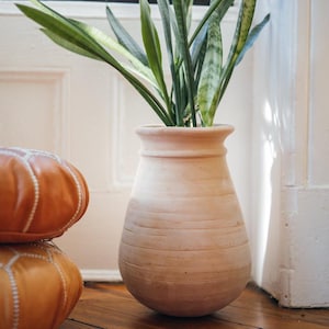 Hand-Sculpted Clay Vessel in Light Terra Cotta