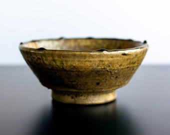 Handmade Yellow Tamegroute 6 inch Moroccan Bowl - Ceramic green bowl