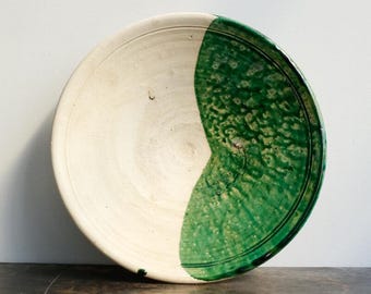 Half-Dipped Green Tamegroute Moroccan Platter