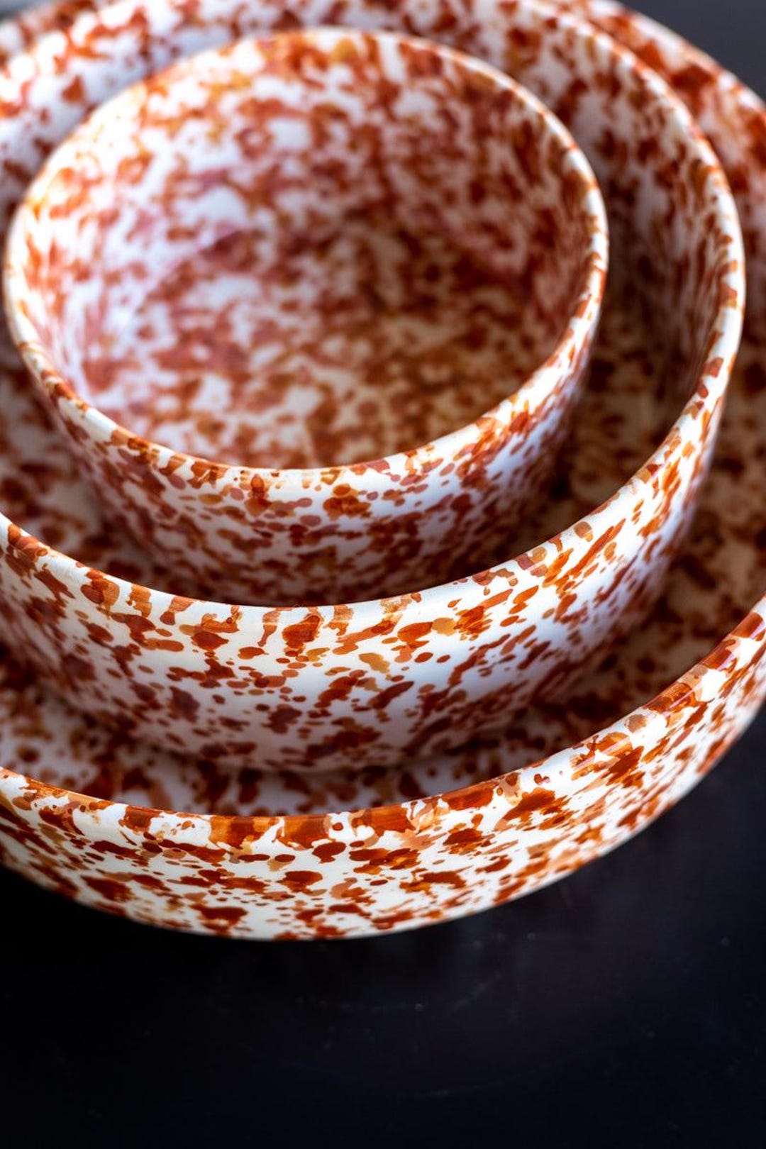 Rust Color Bowl Handmade Ceramic Splatter Paint Bowls - Available in 3 Sizes - Rust ...