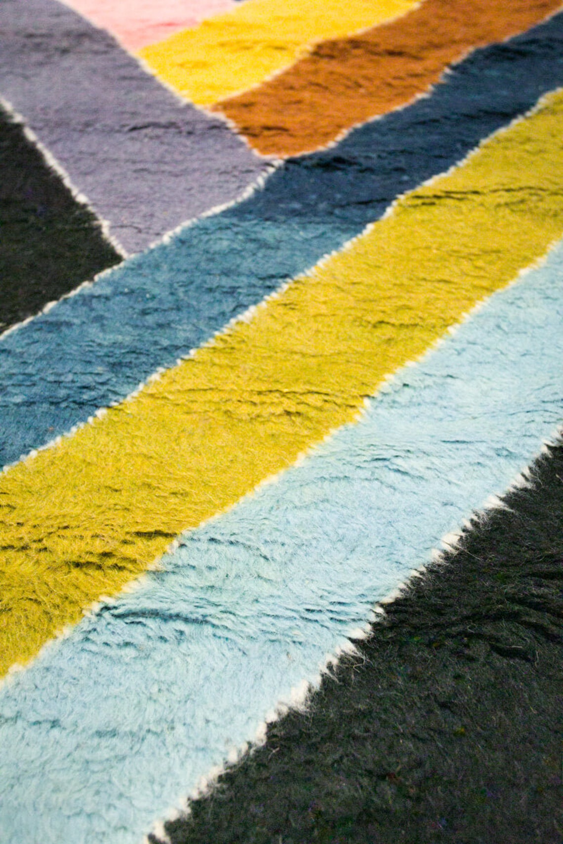 Herringbone Multi-color Wool Berber Runner Rug - Etsy
