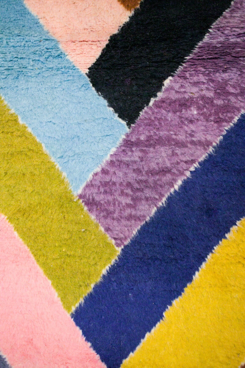 Herringbone Multi-color Wool Berber Runner Rug - Etsy