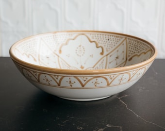 Zwak Extra Large Serving Bowl - Sahara / tan / Host gift / Housewarming / Moroccan Pottery / Handmade Traditional Ceramics / Centerpiece