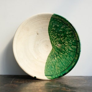 Half-Dipped Green Tamegroute Moroccan Platter