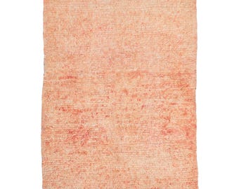 SORBET Peach Vintage Beni Mguild Moroccan Rug 5'5 x 4'
