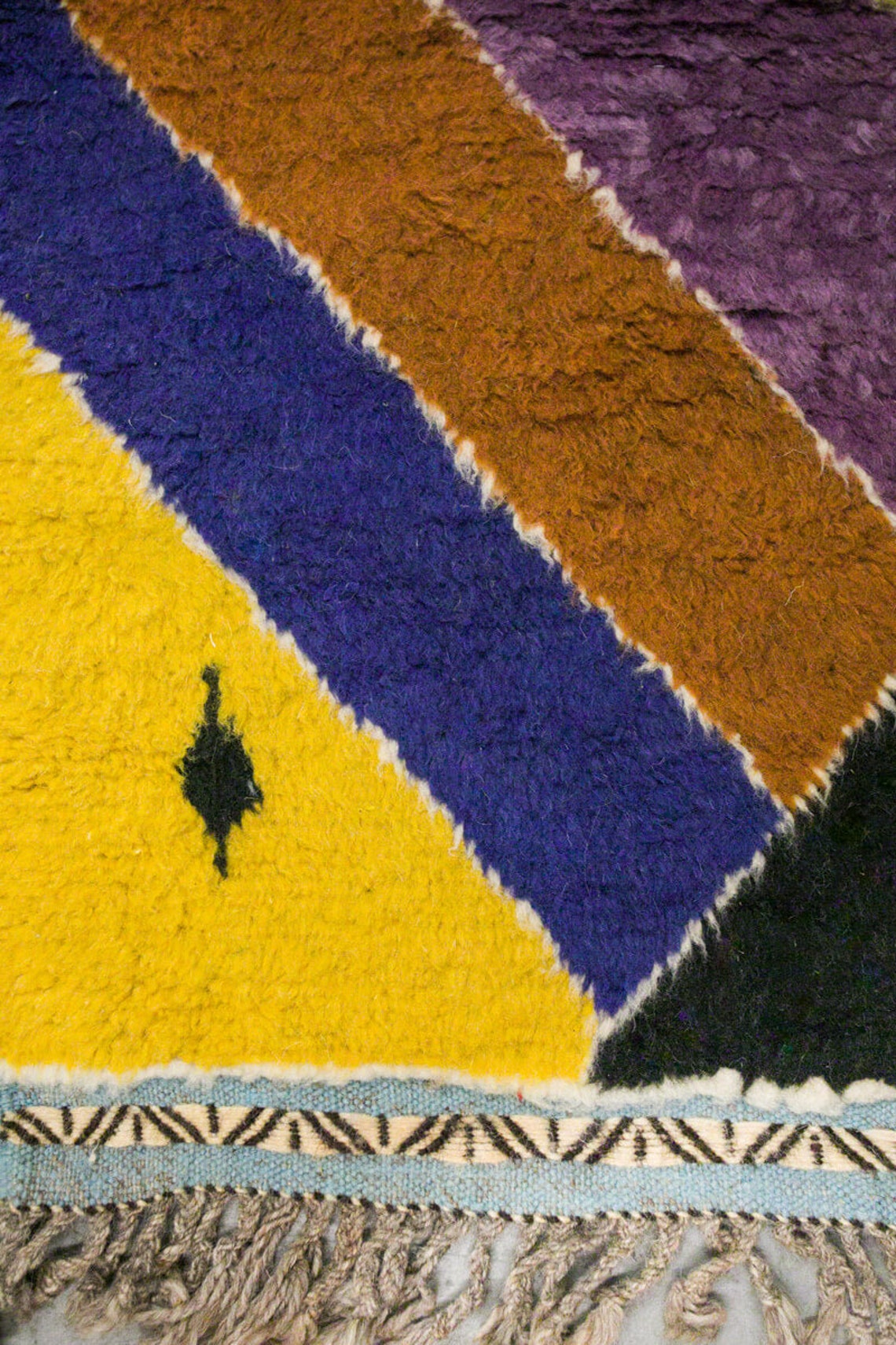 Herringbone Multi-color Wool Berber Runner Rug - Etsy