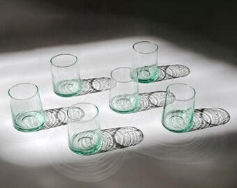 Set of 6 - Hand-blown Recycled Glass Tumblers