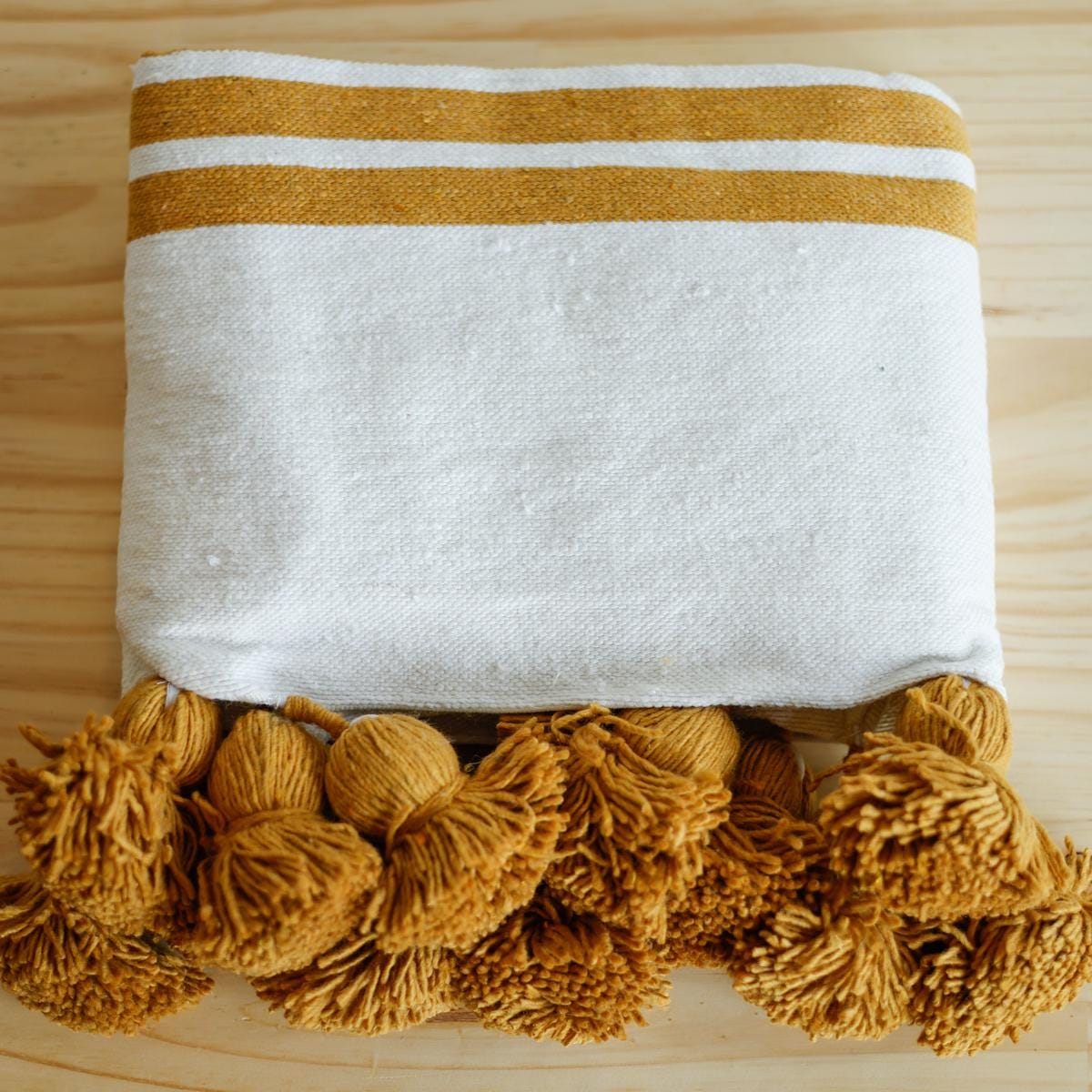 Throw Blanket, Yellow and White Striped