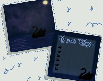 Printable Stationary Memo Sheet| Black Swan BTS | Digital Download Stationery | Kpop BTS Stationery Memo | Digital Note Paper Kpop