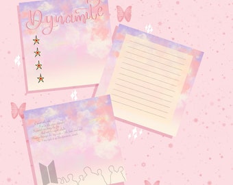 Dynamite BTS Printable Memo Sheet | Digital Printable Stationery | BTS Journal Note |  | Digital Memo Note Paper Kpop