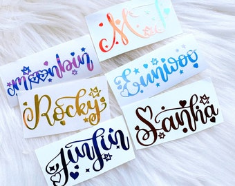 Astro Name Tags Vinyl Holographic Stickers - decal concert light stick- Kpop Decorative Calligraphy names Holographic Laptop decals