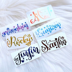 Astro Namensschilder Vinyl Holographic Sticker - Aufkleber KonzertLeuchter - Kpop Dekorative Kalligrafie Namen Holographic Laptop Aufkleber