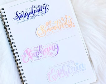 BTS Handlettering Solo Songs Vinyl Sticker - Serendipity - Ephiphany - Euphoria - Singularity - Laptop Decal - Tumbler -