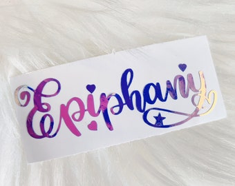 Epiphany Holographic Vinyl Sticker - Kpop BTS Song Calligraphy Names- Holographic Kpop Laptop decals for Army Bomb - BTS Vinyl Sticker Jin