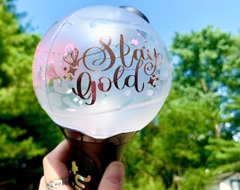 Decal "Stay Gold" - BTS Kpop Song - Vinyl Holographic Decal Sticker - ARMY BOMB Ver.3 - concert light stick - Kpop  Calligraphy Laptop Decal