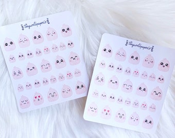 Kawaii Baby Dino Emoticon Sticker for  Planner - Doodle sticker - Cute Character Design - Journal Stickers | Cute Hobonichi Sticker