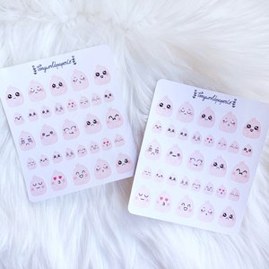 Kawaii Baby Dino Emoticon Sticker voor Planner - Doodle sticker - Cute Character Design - Journal Stickers | Leuke Hobonichi Sticker