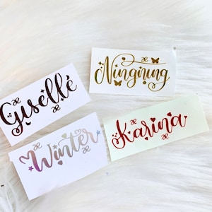 Aespa NamensschildHolographisches Kpop Namensschild | Vinyl-Aufkleber - Aufkleber Konzert Lichtsticker - Kpop Kalligraphie Namen Holographische Laptop Aufkleber
