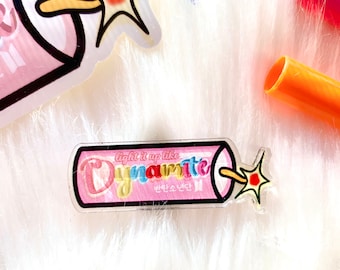 BTS Acrylic Pin Dynamite | BTS Inspired Pin