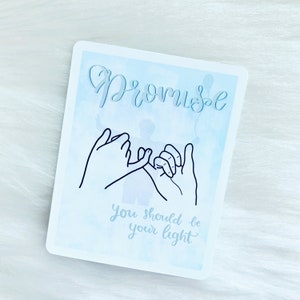 Adesivo per stampa d'arte piccola / Adesivo Promise Jimin BTS / Versione adesivo BTS Mini Poster / Mini cartolina per calligrafia Kpop / Bts Print Art
