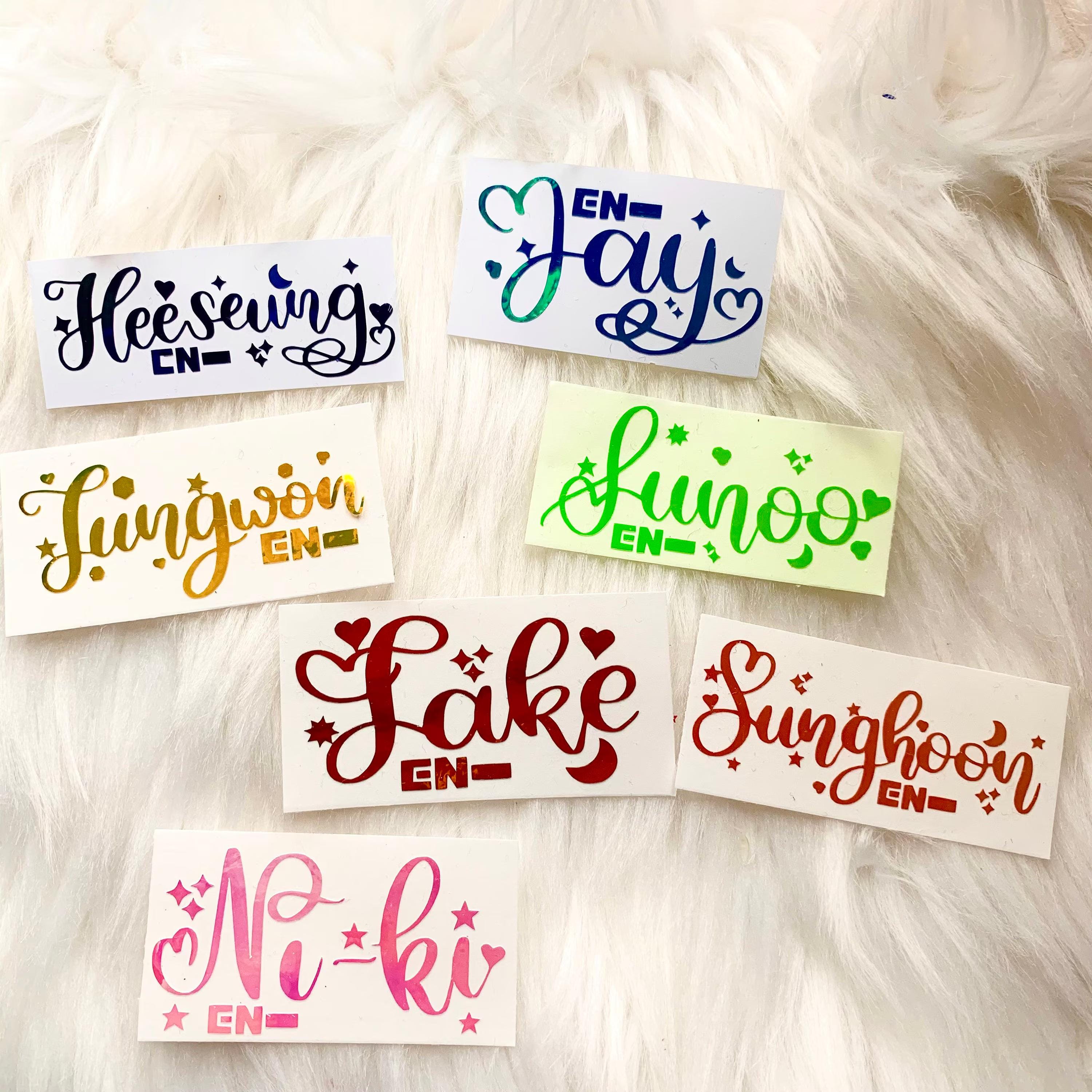 Krishav Name Sticker Holographic Name Tags Vinyl Stickers - Decal Concert Light Stick- Kpop ...