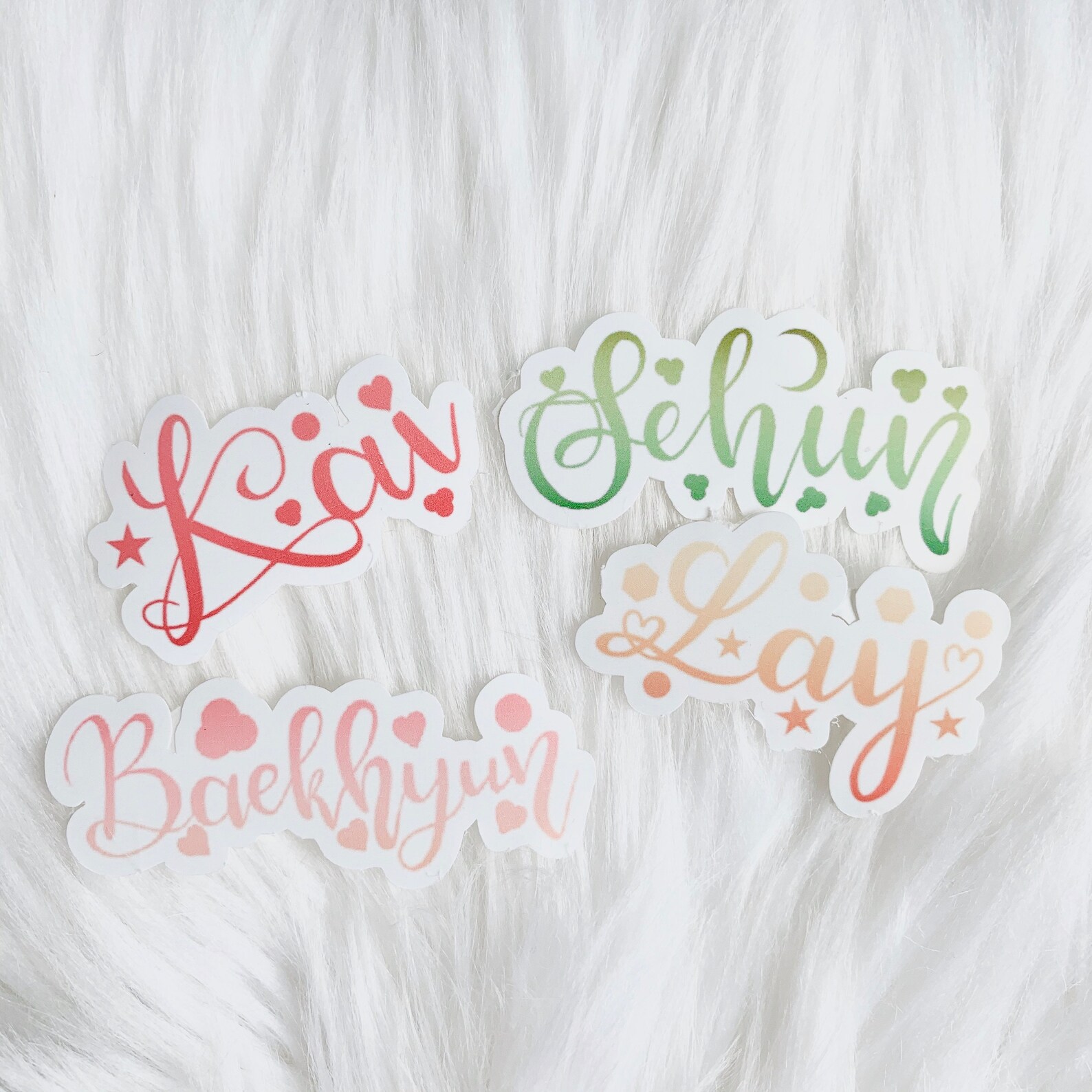 Exo Stickers- Calligraphy Names- Handlettering- Kawaii Name Tags- Kpop ...