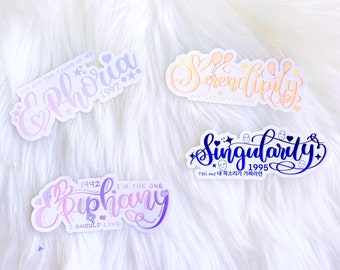 Calligraphy Kpop Title Solo BTS Song Sticker - Serendipity- Euphoria - Epiphany - Singularity - Kpop Journal - Handlettering