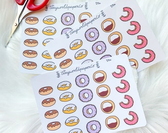 Munkklistermärken Planer-klistermärken - Dessertklistermärken för journal - Matklistermärken för bullet journal - Estetiska klistermärken - Doodle Art-klistermärken