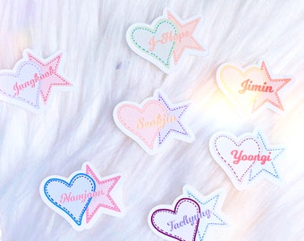 Kawaii BTS Name Tags- Kpop Journal- Stickers for Kpop Journal- Kawaii Stickers- Planner Stickers