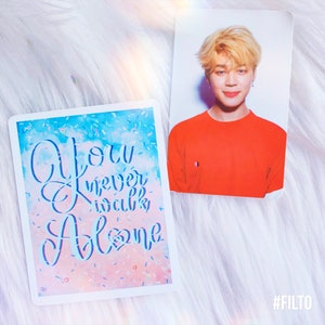 You Never Walk Alone Vinyl Matte Sticker Small Sticker Art Print / BTS Mini Poster Version / Kpop Calligraphy Mini Postcard / Kpop Die Cut /