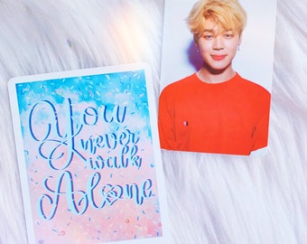 You Never Walk Alone Vinyl Matte Sticker Small Sticker Art Print | BTS Mini Poster Version | Kpop Calligraphy Mini Postcard | Kpop Die Cut |