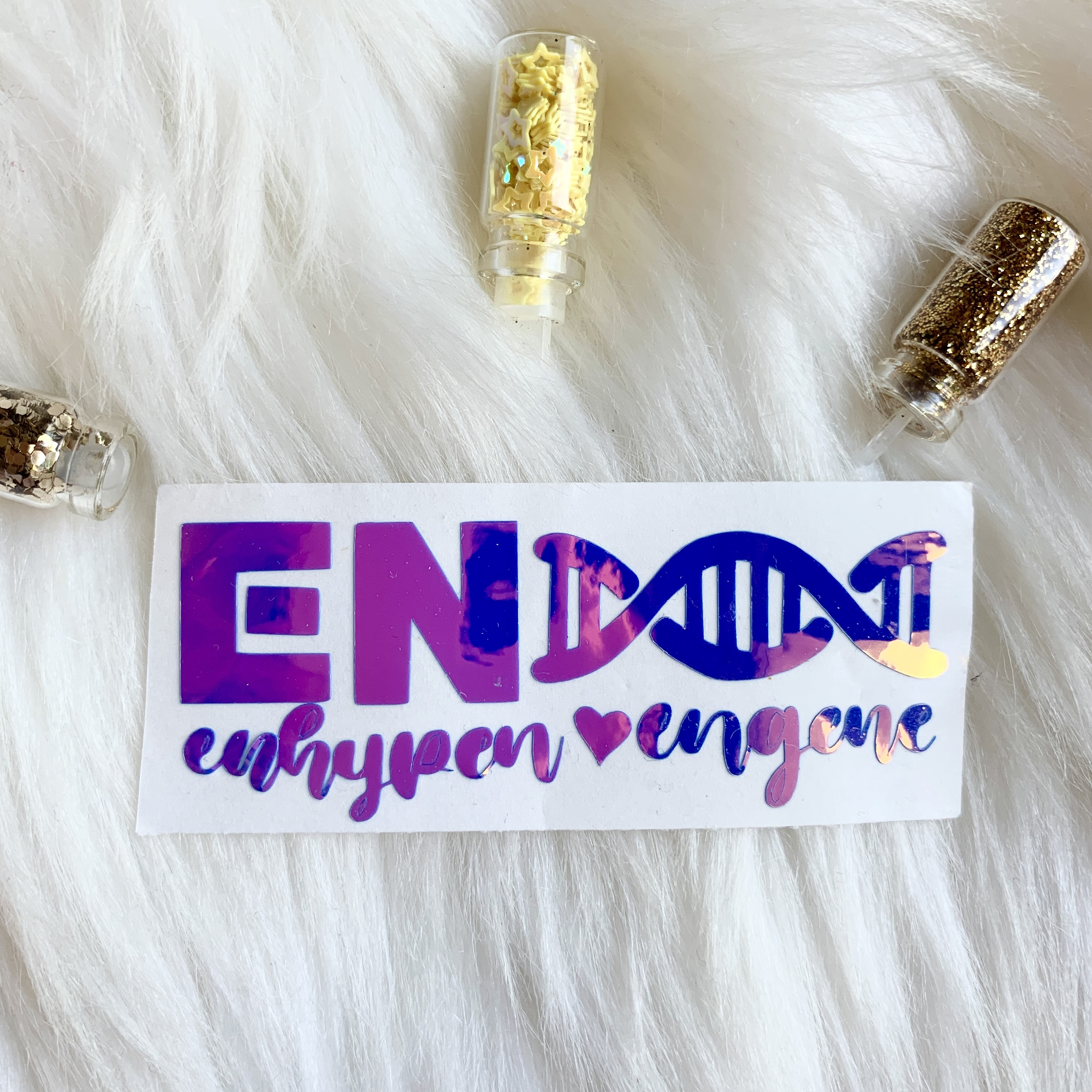 Enhypen Logo Vinyl Sticker | Engene |holographic decal-Decal Calligraphy Kpop name tags - Holographic Kpop Laptop decals