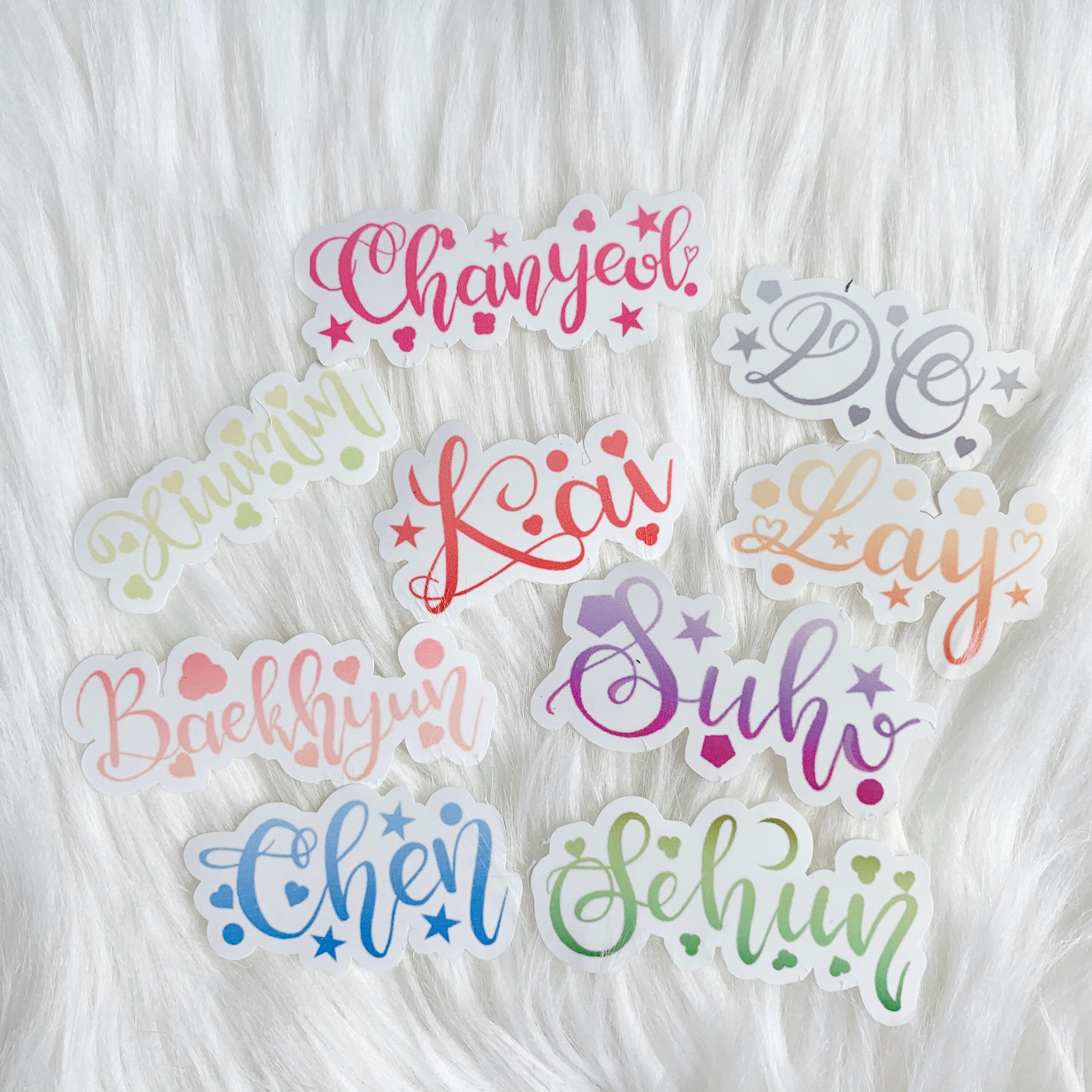 Exo Stickers Calligraphy Names Handlettering Kawaii Name Etsy