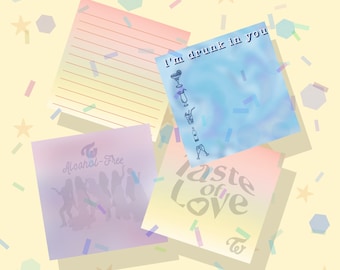 Alcohol Free Twice Printable Memo Sheet | Digital Printable Note Pad | Printable Twice Journal Memo Sheet | | Digital Memo Note Paper Kpop