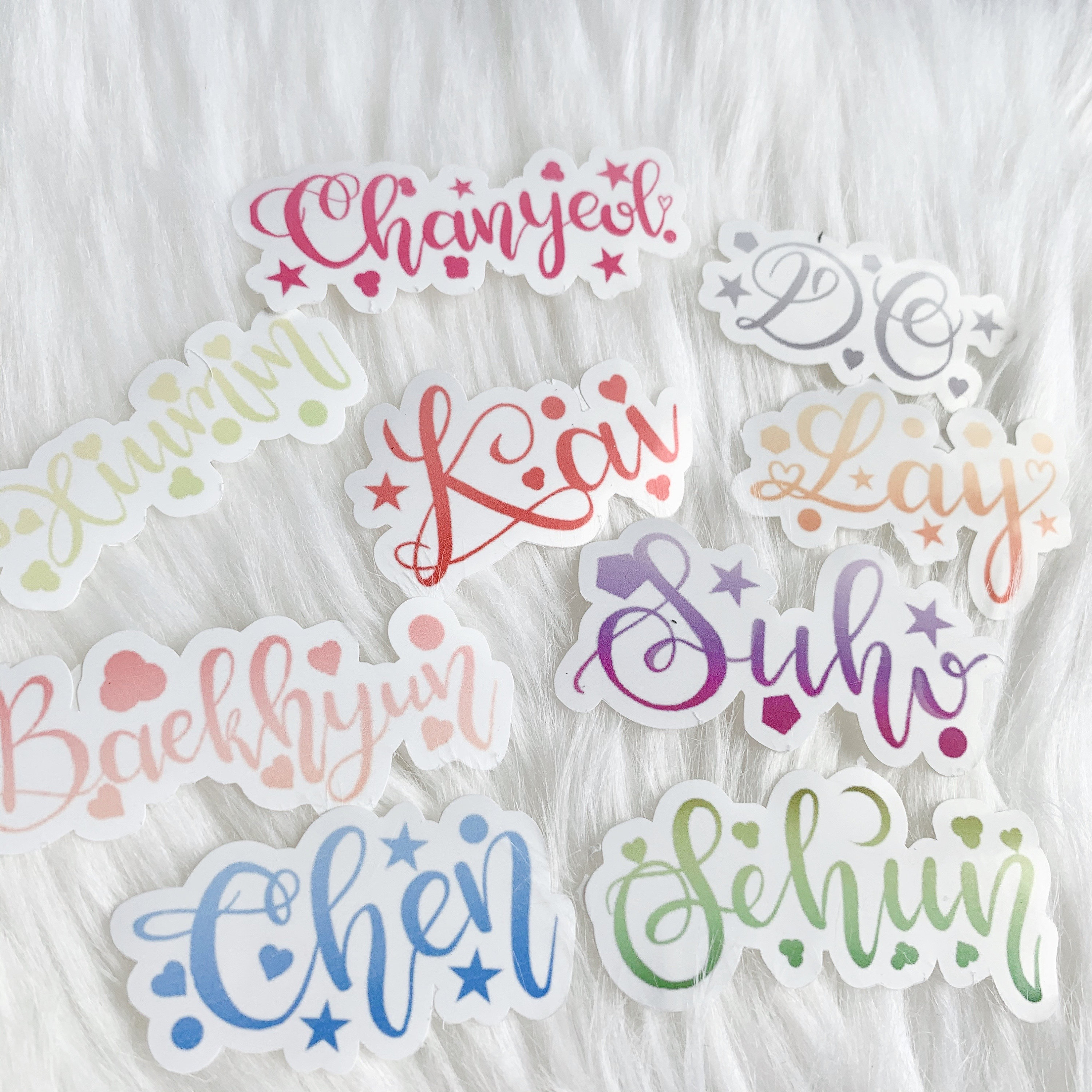 Exo Stickers- Calligraphy Names- Handlettering- Kawaii Name Tags- Kpop ...
